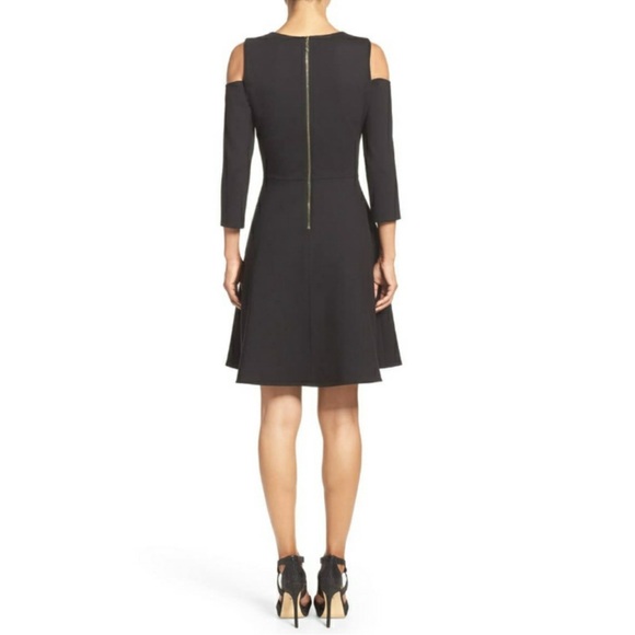 Eliza J Navy Cold Shoulder Fit & Flare Dress - Picture 3 of 5